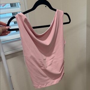 Pink Sleeveless Drape Neck Top